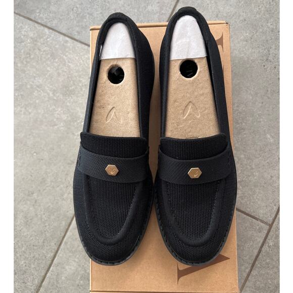 Vivaia Round-Toe Black Platform Chunky Heel Loafers (Francesca) Women Size 9 - Picture 3 of 8